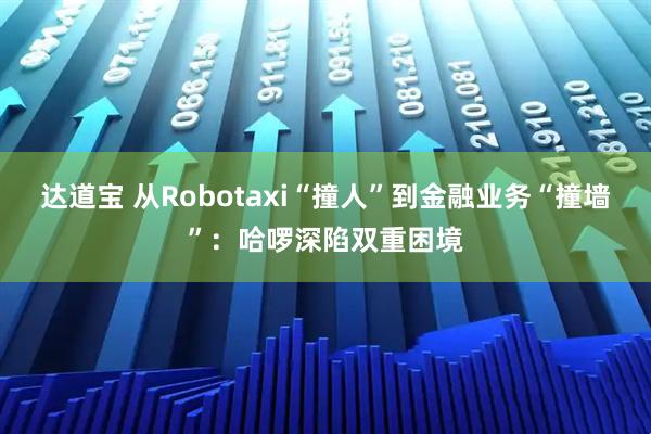 达道宝 从Robotaxi“撞人”到金融业务“撞墙”：哈啰深陷双重困境