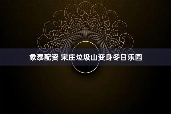 象泰配资 宋庄垃圾山变身冬日乐园